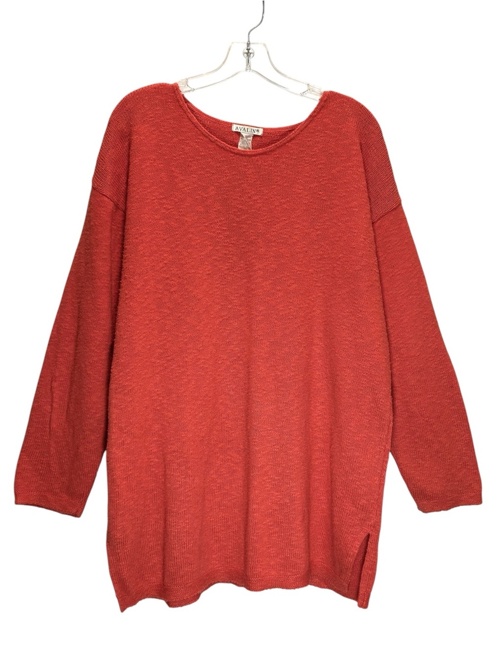 VTG Avalin Orange Cotton Nubby Knit Relaxed Fit Pullover Sweater - One SIze